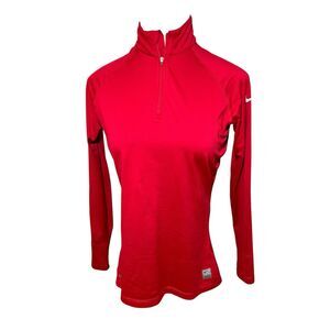 Nike Pro Running 1/4 Zip Dri Fit Pullover Shirt Jacket Top Red XL 337467-631